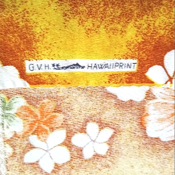 VTG 60's Handmade G.V.H. Hawaii Print Fabric Orange Floral Dress MEDIUM - Picture 12 of 15